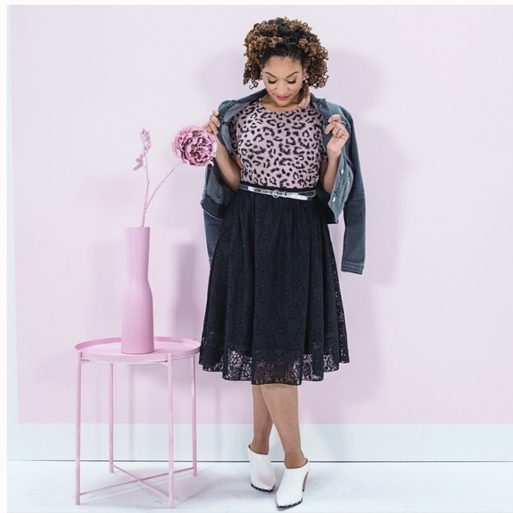Solid black lace lularoe Lola skirt